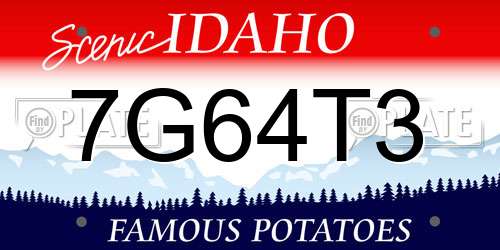 7G64T3 Idaho License Plate