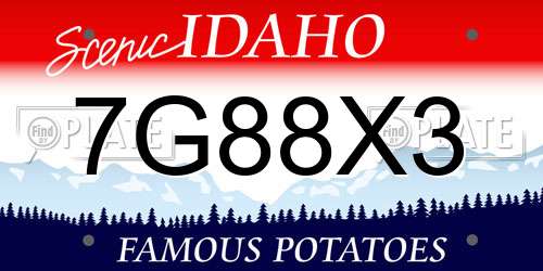 7G88X3 Idaho License Plate