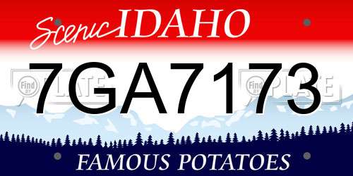 7GA7173 Idaho License Plate