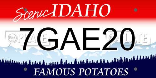 7GAE20 Idaho License Plate