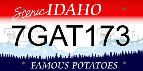 7GAT173 Idaho License Plate