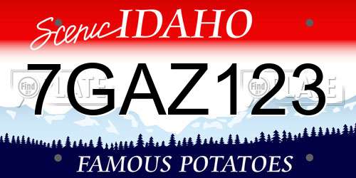 7GAZ123 Idaho License Plate