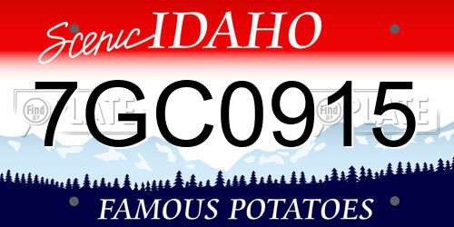 7GC0915 Idaho License Plate