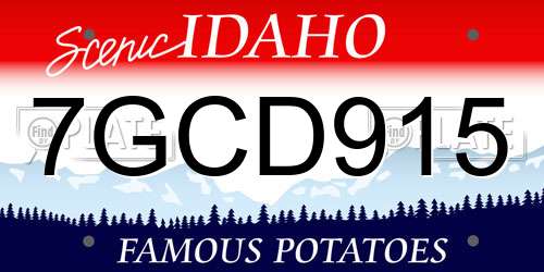7GCD915 Idaho License Plate