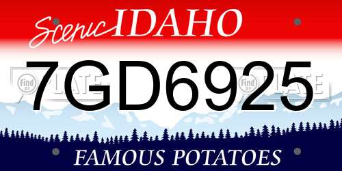7GD6925 Idaho License Plate