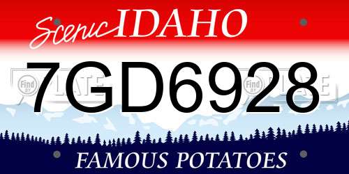 7GD6928 Idaho License Plate