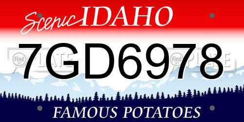7GD6978 Idaho License Plate