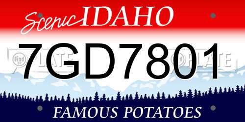 7GD7801 Idaho License Plate