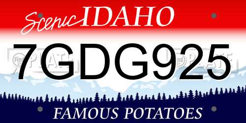 7GDG925 Idaho License Plate