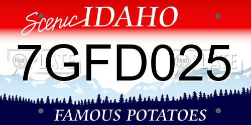 7GFD025 Idaho License Plate