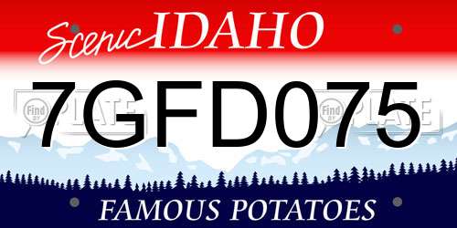 7GFD075 Idaho License Plate