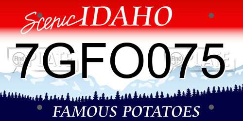 7GFO075 Idaho License Plate