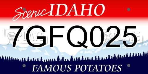 7GFQ025 Idaho License Plate