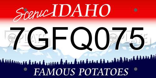7GFQ075 Idaho License Plate