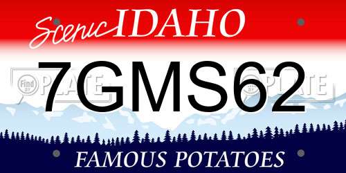 7GMS62 Idaho License Plate