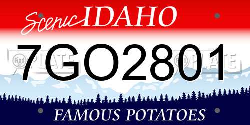 7GO2801 Idaho License Plate