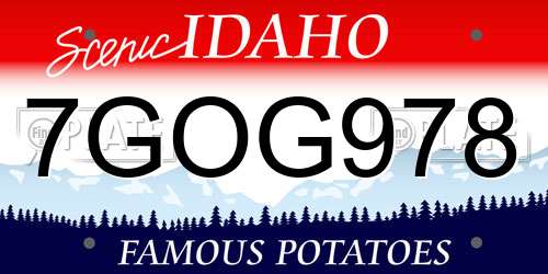 7GOG978 Idaho License Plate