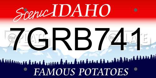 7GRB741 Idaho License Plate