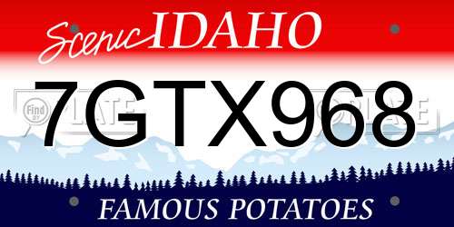 7GTX968 Idaho License Plate