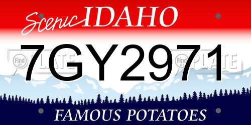 7GY2971 Idaho License Plate