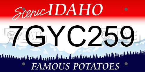 7GYC259 Idaho License Plate
