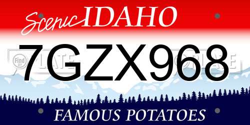 7GZX968 Idaho License Plate