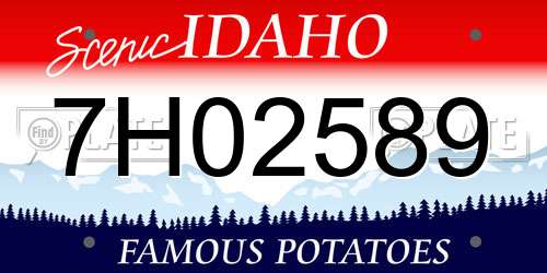 7H02589 Idaho License Plate