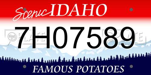 7H07589 Idaho License Plate