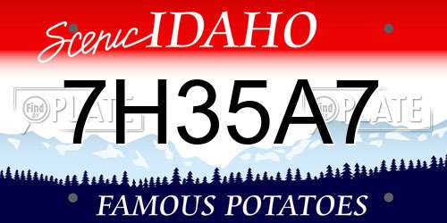 7H35A7 Idaho License Plate
