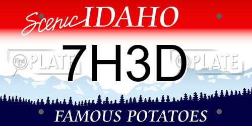 7H3D Idaho License Plate