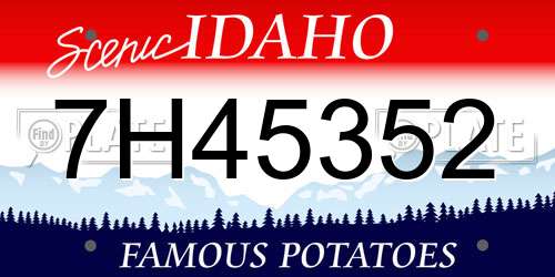 7H45352 Idaho License Plate