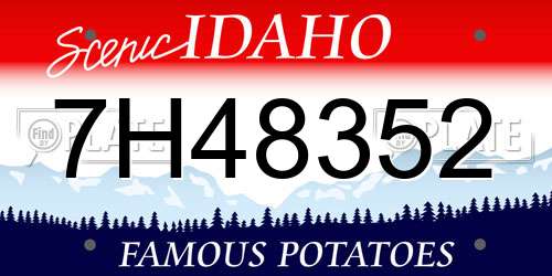 7H48352 Idaho License Plate