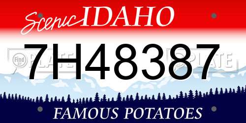 7H48387 Idaho License Plate