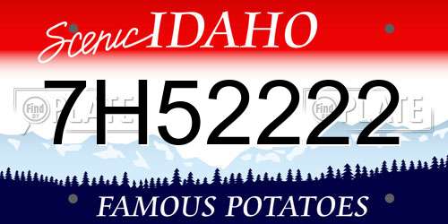 7H52222 Idaho License Plate