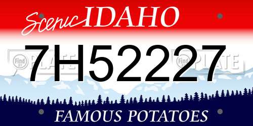 7H52227 Idaho License Plate