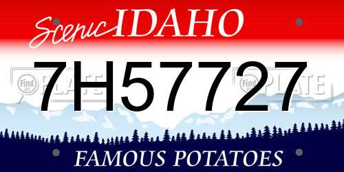 7H57727 Idaho License Plate