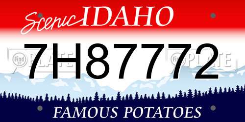 7H87772 Idaho License Plate
