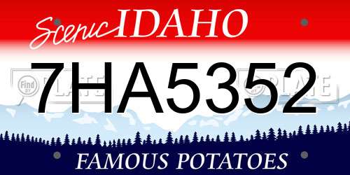 7HA5352 Idaho License Plate
