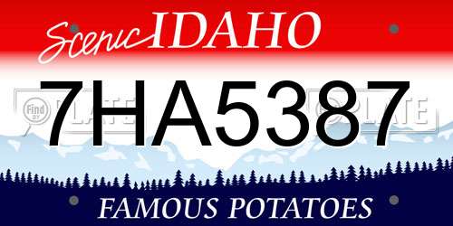 7HA5387 Idaho License Plate