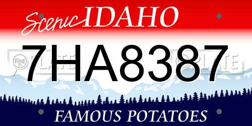 7HA8387 Idaho License Plate