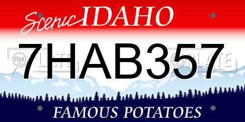 7HAB357 Idaho License Plate