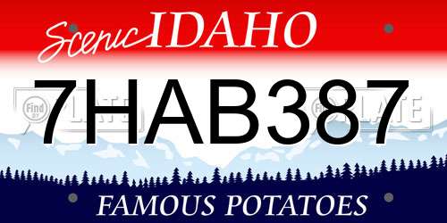 7HAB387 Idaho License Plate