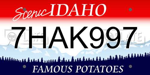 7HAK997 Idaho License Plate