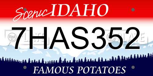 7HAS352 Idaho License Plate
