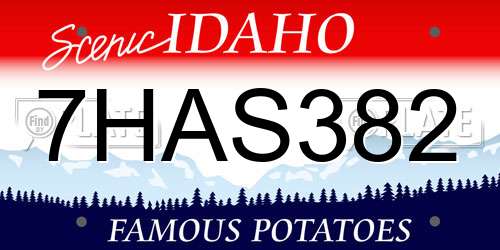 7HAS382 Idaho License Plate