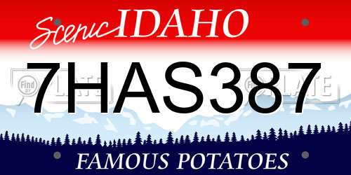 7HAS387 Idaho License Plate