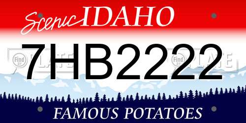 7HB2222 Idaho License Plate