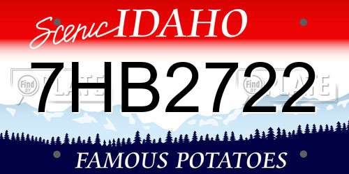 7HB2722 Idaho License Plate