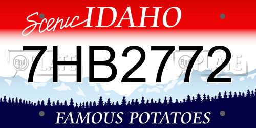 7HB2772 Idaho License Plate