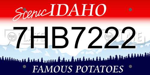 7HB7222 Idaho License Plate